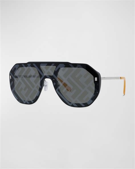 fendi eyewear ff motif shield frame sunglasses|fendi unisex sunglasses.